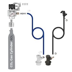 Kegco Kit de distribuição de festa de CO2 com trava de bola de torneira única com mini regulador