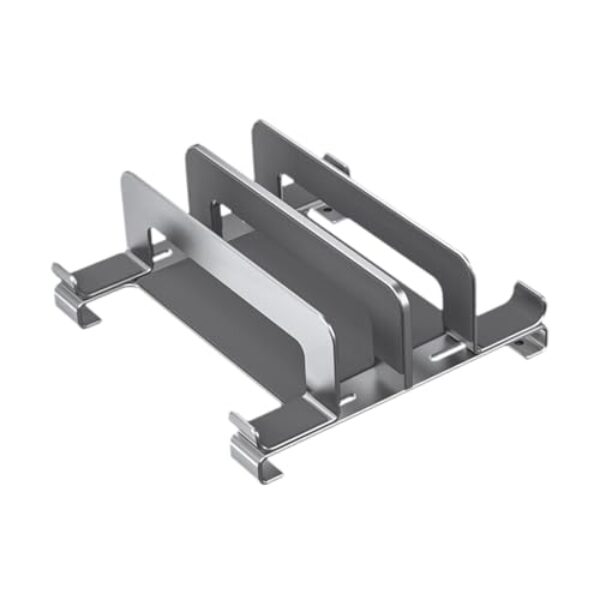 KiBcsLic Suporte para laptop, organizador de mesa, organizador de teclado, suporte para laptop com vários compartimentos e economia de espaço para dispositivos, Prateado