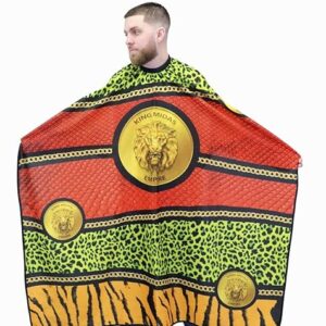 King Midas Empire Capa de barbeiro profissional de barbeiro para homens capa de corte de cabelo de salão (fecho elástico no pescoço)