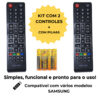KIT 02 Controle Genérico Para TV SAMSUNG Compatível Com Smart 4K LED LCD 24 32 40 43 50 55 65 Polegadas