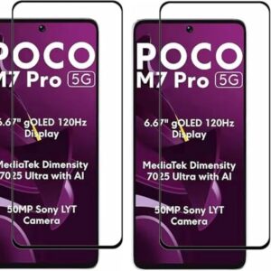 kit 02 Películas De Vidro Anti Risco Temperada 3D 9D Para Xiaomi Poco M7 Pro 5G