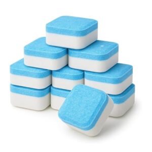 Kit 10 Pastilhas De Limpeza Para Máquina De Lavar Roupas | Limpa Profundamente, Remove Resíduos E Odores | Compatível Com Lavadoras Frontais, Superiores E Lava e Seca