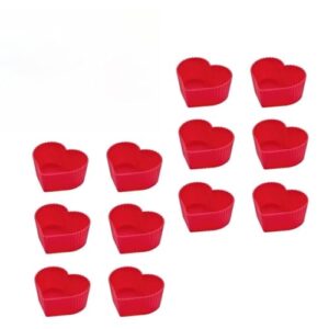 Kit 12 Mini Formas Coração 5X3X2cm Silicone Mini Bolo Cupcake Pudim Gelatina Multicolorido Utensilio(1 EMBALAGEM (12 UNI|))