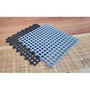 kit 12 tapetes modular 30x30cm superficie antiderrapante para banheiro box chuveiro vestiário saunas para máxima durabilidade(Preto e Cinza)