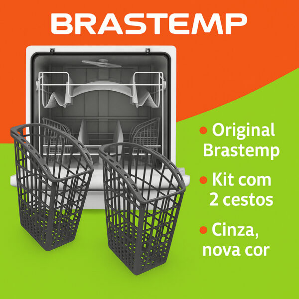 Kit 2 Cestos Porta Talheres Original Brastemp — Compatível com Lava-Louças BLE20, BLF08 8 Serviços
