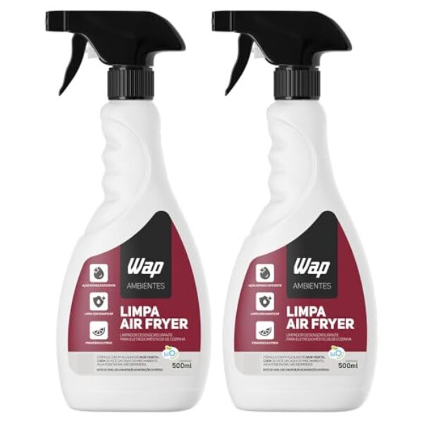 Kit 2 WAP Limpa Air Fryer 500ml – Desengordurante Alcalino Base Vegetal, Biodegradável, Fragrância Cítrica, Pronto para Uso