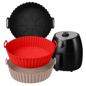 Kit 3 Formas Airfryer De Silicone Reutilizável Antiaderente