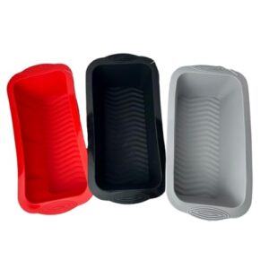 Kit 3 Formas Retangular de Silicone Para Air Fryer Pão Bolo 25x12cm