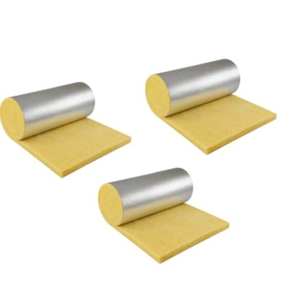 Kit 3 Mantas Lã De Vidro Aluminizada Isoflex 120 x 50 x 3,8 cm Densidade 12 kg/m³