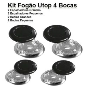 Kit 4 Bocas Para Fogão Atlas Utop — 4 Espalhadores + 4 Queimadores Novos
