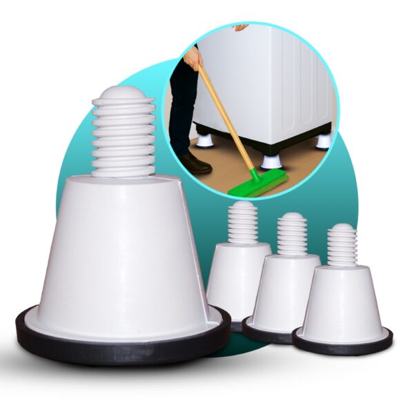 Kit 4 Pés Máquina Lavar Electrolux ou Brastemp Consul Pé Nivelador Jogo Pezinho Lavadora Roupas Top Load 6kg Até 20kg