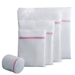 Kit 5 Sacos Protetores para Lavagem de Roupas Delicadas em Máquina de Lavar com Fechamento em Zíper Resistente