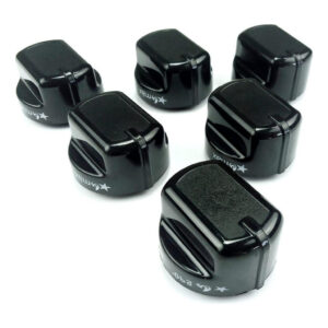 Kit 6 Botões Manipulos Para Fogão Dako Supreme Original 5 Botoes Fogao + 1 Botao Temperatura Forno