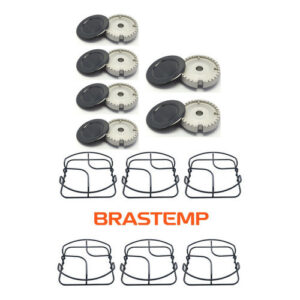 Kit 6 Grelhas + 6 Bocas 2 Gd + 4 Pq Fogão Brastemp - Eva