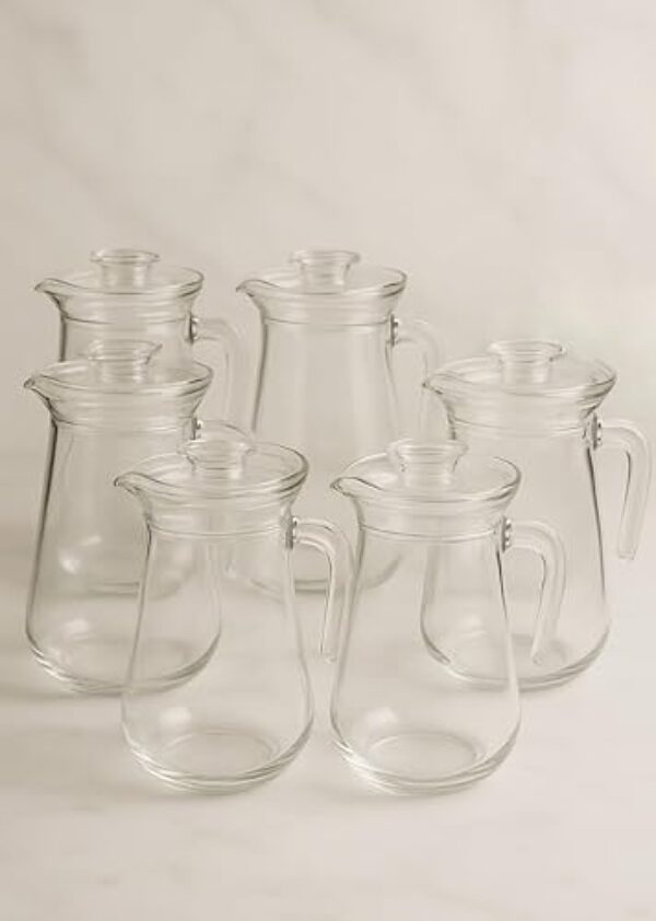 Kit 6 Jarras Vidro 1,2L – Servir Suco, Água e Bebidas Frias