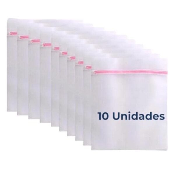 Kit 6 Sacos Para Lavar Roupa Máquina De Lavar Saquinho Para Roupas Delicadas Protetor Roupa Íntima Sutiã Bolsa De Malha Tamanho P, M, G | Premium MyBrins
