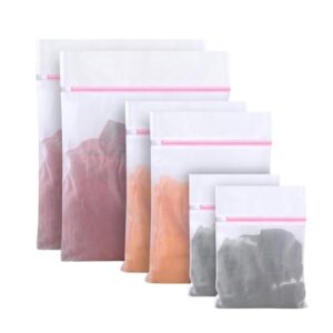 Kit 6 Sacos Para Lavar Roupa Máquina De Lavar Saquinho Para Roupas Delicadas Protetor Roupa Íntima Sutiã Bolsa De Malha Tamanho P, M, G | Premium MyBrins