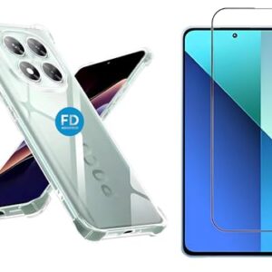 Kit Capa Capinha Anti-Impacto Premium Transparente + Película de Cerâmica 9D para Xiaomi Poco X7 - FD Acessórios