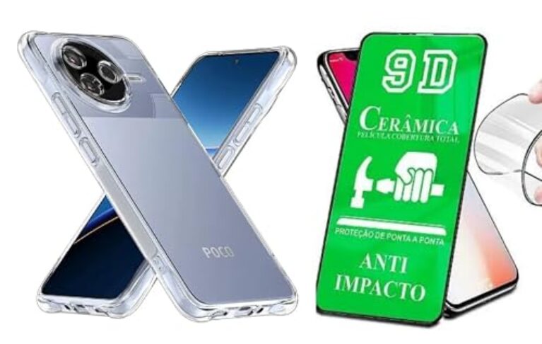 Kit Capa Capinha Anti Impacto + Película Ceramica 9D Para Xiaomi Poco F7 Pro