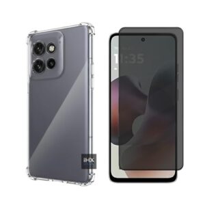 [KIT] Capa Capinha Para Motorola Moto G56 Anti-Impacto Premium Transparente + Película de Cerâmica 9D ou Privacidade 3D (Capa + Película de Privacidade 3D)