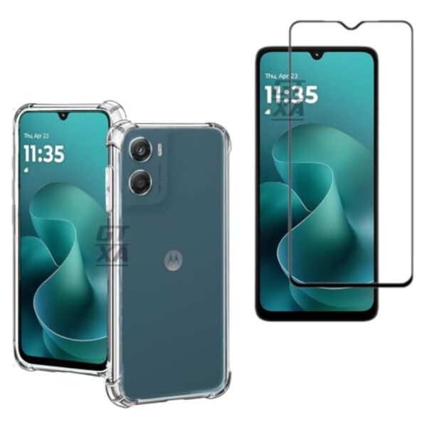 Kit Capa e Película de Vidro para Motorola Moto G06