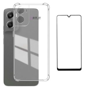 Kit Capa FIT IT Transparente Anti-Impacto para Motorola G06 e Película 3D Vidro