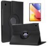 KIT Capa Giratória Rotação 360° p/Galaxy Tab A9+ com Película VIDRO Premium - Fecho Elástico - Proteção Anti-Quebra