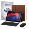 Kit Capa Slim para Xiaomi Redmi Pad 2: Película de vidro + Caneta Precision + Teclado e Mouse (Rhinow) (Marrom)