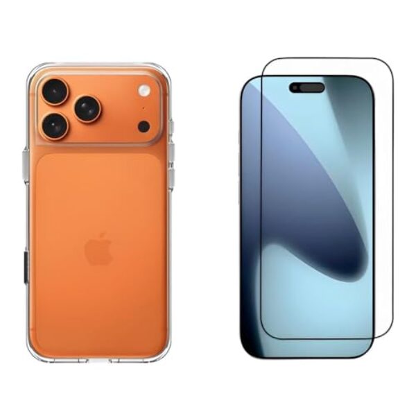 Kit Capinha + Pélicula Premium Case Anti Schok Slim Para iPhone Capa trânsparente (iPhone 14 Pro Max) Linha Luxo (Toda Linha Apple Iphone 11/12/13/14/15/16 Pro/Pro Max). (iPhone 14 Pro Max)