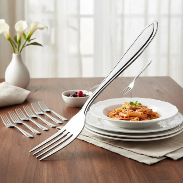 Kit com 12 Garfos de Aço Inox Premium - Não Enferruja Lavável na Máquina de Lava Louças