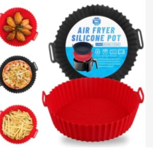 Kit com 2 Formas de Silicone para Air Fryer – Antiaderente, Reutilizável, Resistente ao Calor – Para Forno e Micro-ondas