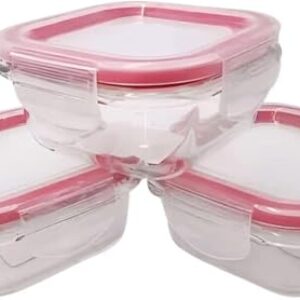 Kit com 3 Potes Herméticos de Vidro 170ml – Tampa de Plástico com Vedação de Borracha | Resistentes, Reutilizáveis e Ideais para Marmitas, Snacks e Temperos