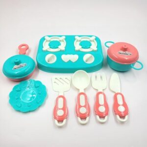 Kit Cozinha Infantil com Fogão e Panelinhas 10 Peças Colorido – Brinquedo Educativo e Divertido para Meninas e Meninos, Estimula Criatividade e Imaginação