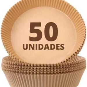 Kit de 50 Formas de Papel Descartáveis para Fritadeira à Ar, Antiaderente, para Air Fryer