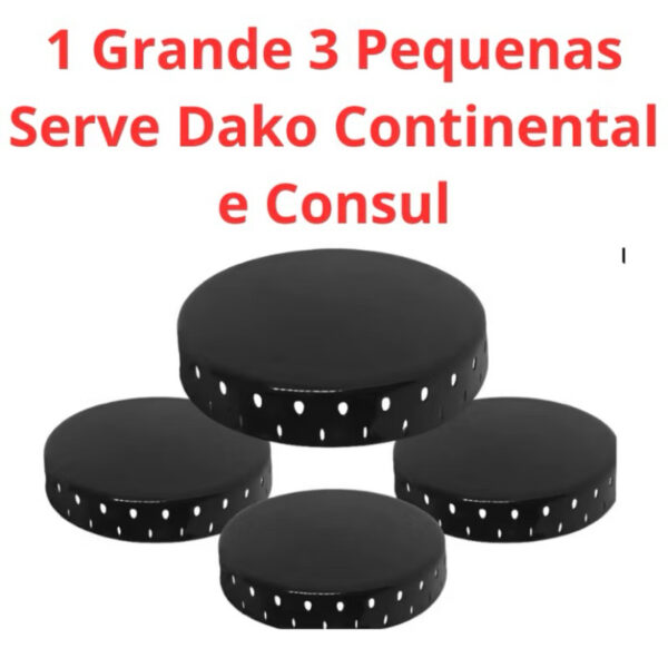 Kit Espalhador Para Fogão Continental Affetto 4 bocas + 1 agulha de desentupir fogão