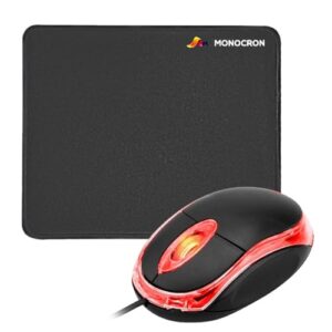Kit Office 2x1 Mouse Mais Mousepad Essencial Home Office Game - Preto