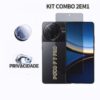 KIT POCO F7 PRO POCO F7 ULTRA POCO X7 PRO M7 PRO F7 X6 X¨pro Pelicula privacidade vidro 3D + Câmera