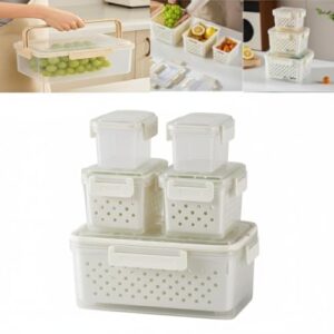 Kit Potes Herméticos 5 Peça Tampa Trava Organizador Multiuso