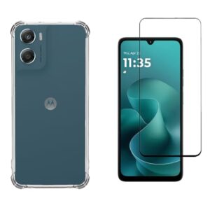 Kit Proteção Moto G06 Capa Transparente Anti-Impacto e Película 3D Vidro