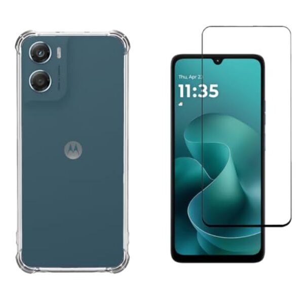 Kit Proteção Moto G06 Capa Transparente Anti-Impacto e Película 3D Vidro