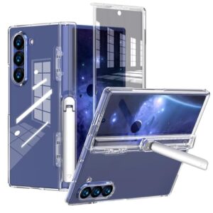 KJSK Capa para Samsung Galaxy Z Fold 6, [protetor de tela] [proteção de dobradiça] [suporte], capa protetora de corpo inteiro para Galaxy Z Fold 6 (transparente)