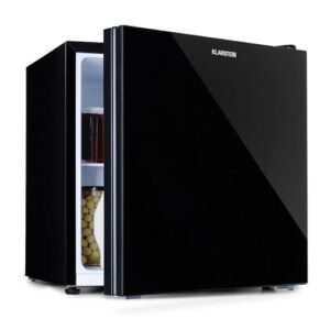 KLARSTEIN Combinação Luminance Frost Refrigeration-Freezer - Refrigerador, Geladeira, Freezer, 3 Prateleiras, Compartimento Vegetal, Frente de Vidro Duplo, 45L, Preto