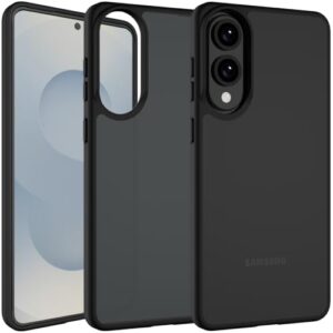 kmglds Capa fosca para Galaxy S25 Edge, revestimento fosco que não irrita a pele, à prova de choque e antiimpressões digitais, capa translúcida com aderência suave (preto)