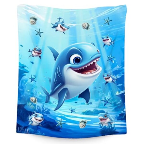 KNOWPHST Cobertor de tubarão - Presentes para meninos - Cobertores aconchegantes de flanela de 102 x 127 cm para sala de estar, escritório
