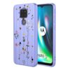 KOARWVC Capa de telefone para Moto G9 Play, XT2081-1 XT2083-1 Motorola G9/Moto E7 Plus, capa fofa com estampa de flor, fina, protetora, macia, amortecedora, capa de telefone para Motorola G9 Purple
