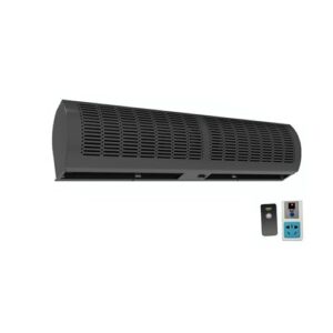 KUYBTU Máquina de cortina de ar comercial, isolamento térmico e à prova de poeira, máquina de cortina de ar de porta especial de shopping silencioso preto 150 cm - controle remoto - 60 polegadas