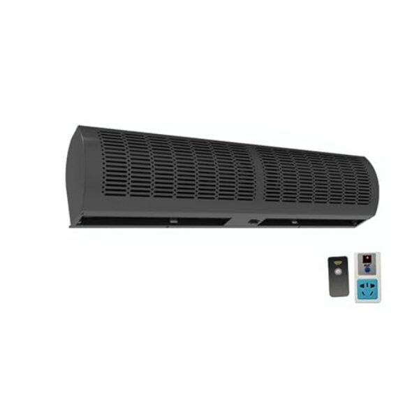 KUYBTU Máquina de cortina de ar comercial, isolamento térmico e à prova de poeira, máquina de cortina de ar de porta especial de shopping silencioso preto 150 cm - controle remoto - 60 polegadas