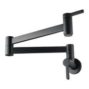 KUYBTU Torneiras de pia de cozinha, torneira de enchimento de panela, torneira de cozinha única de latão de água fria, pia de cozinha comercial, braços giratórios de junta dupla expansível dobrável