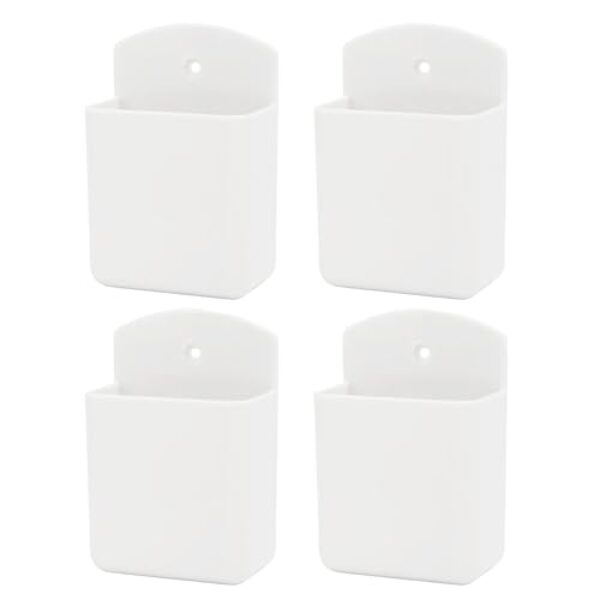 KYIEN Pacote com 4 suportes autoadesivos para controle remoto para TV e ar-condicionado, organizador de caixa de armazenamento de parede