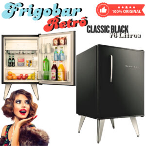 LANÇAMENTO! Frigobar Retrô Geladeira Brastemp 76 Litros Classic Red / Classic Black – 110V / 220V
